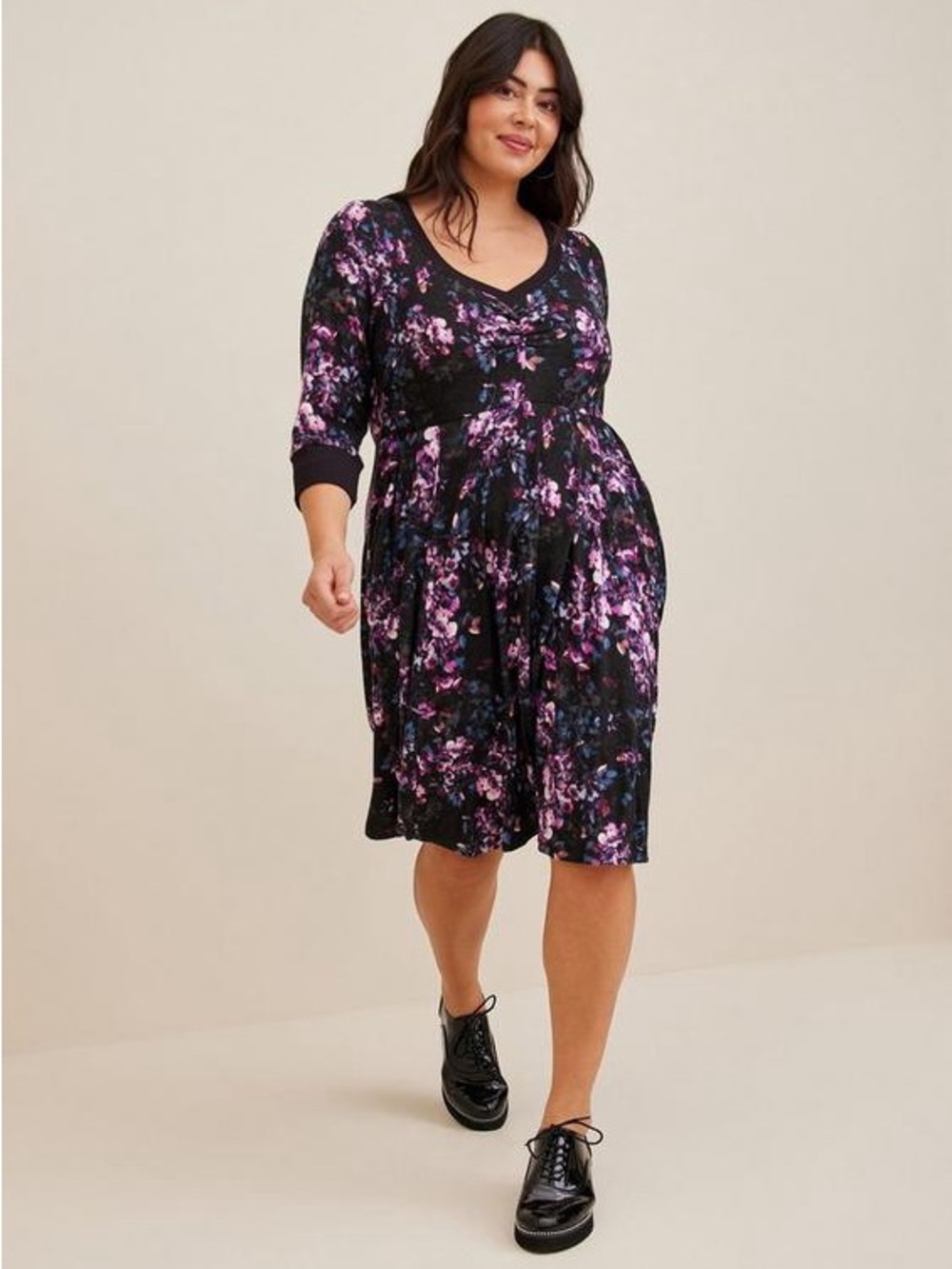 Torrid Mini Supersoft Push V-Neck Skater Dress